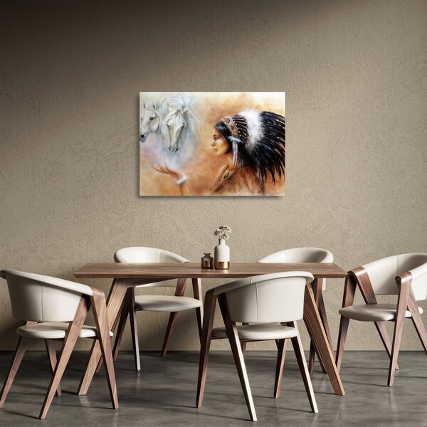 Staklena slika - Magija Indijancev (70x50 cm)
