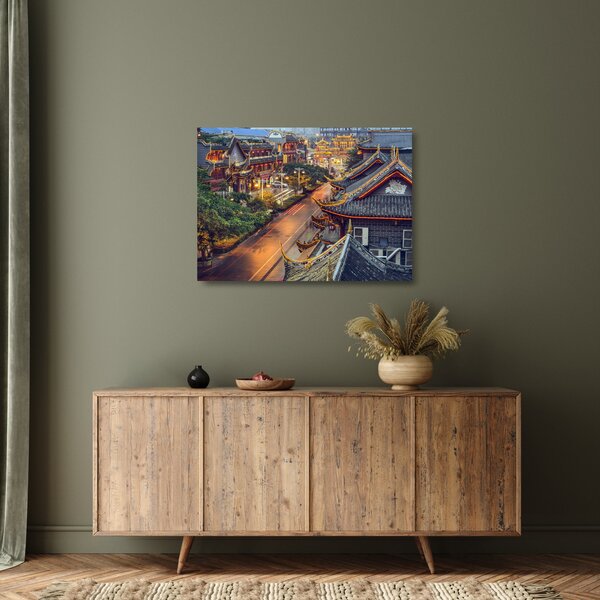 Staklena slika - Qintai Road, Chengdu, Kitajska (70x50 cm)