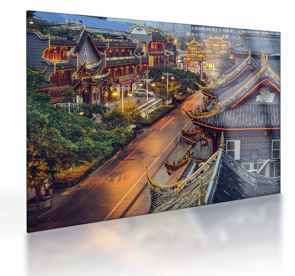 Staklena slika - Qintai Road, Chengdu, Kitajska (70x50 cm)