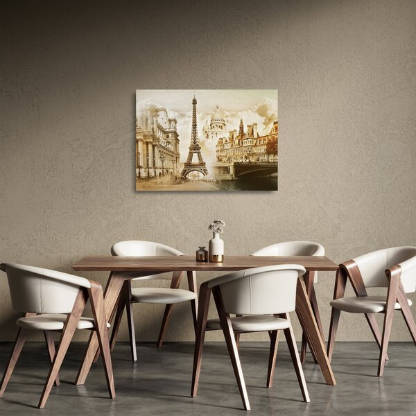 Staklena slika - Pariški spomeniki (70x50 cm)
