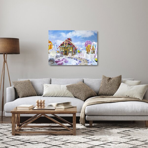 Staklena slika - Hiška iz medenjakov (70x50 cm)
