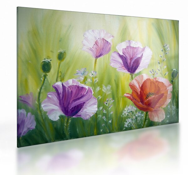 Staklena slika - Makovi (70x50 cm)