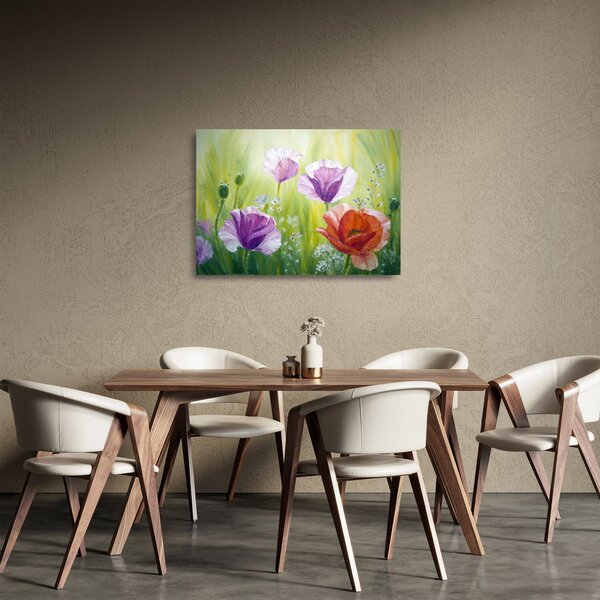 Staklena slika - Makovi (70x50 cm)