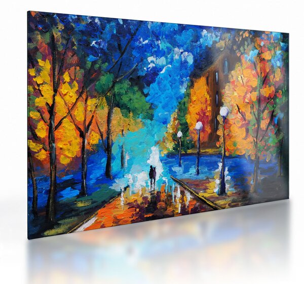 Staklena slika - Zaljubljenca, Pointilizem (70x50 cm)