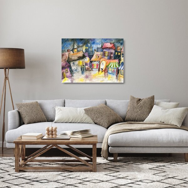 Staklena slika - Deževen večer (70x50 cm)