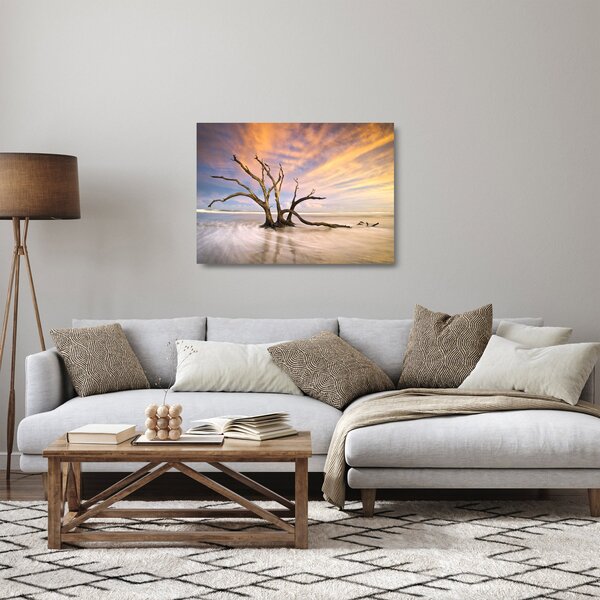 Staklena slika drevesa v oceanu (70x50 cm)