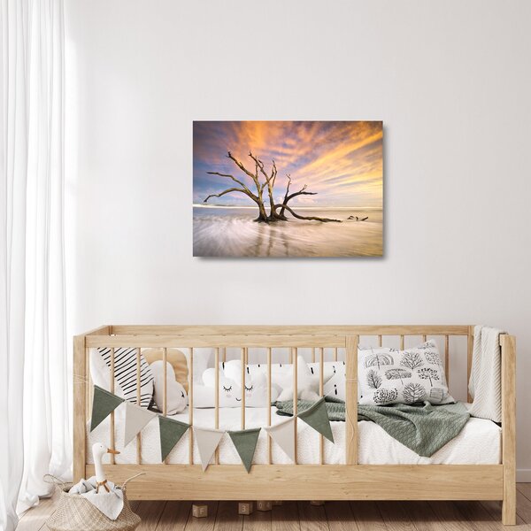 Staklena slika drevesa v oceanu (70x50 cm)