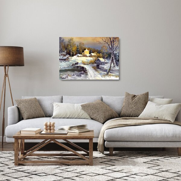 Staklena slika - Zimsko mesto (70x50 cm)