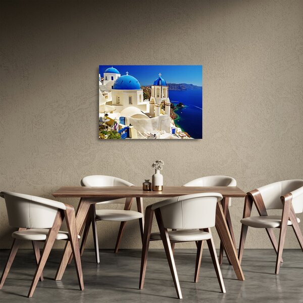 Staklena slika - Santorini, Grčija (70x50 cm)