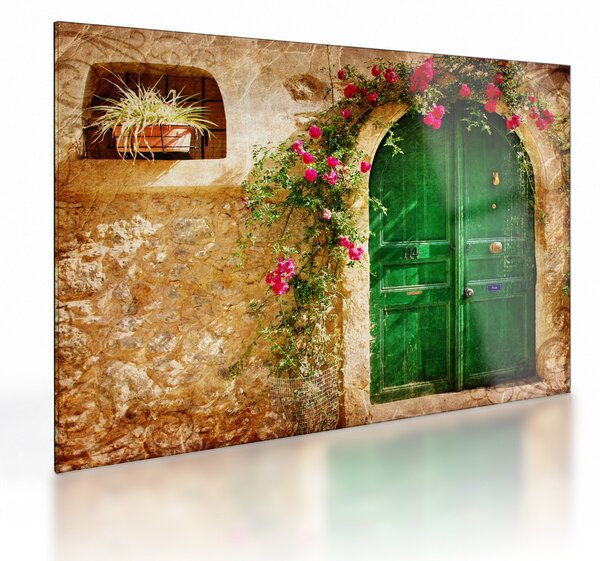Staklena slika starih vrat (70x50 cm)