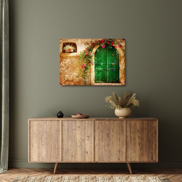 Staklena slika starih vrat (70x50 cm)