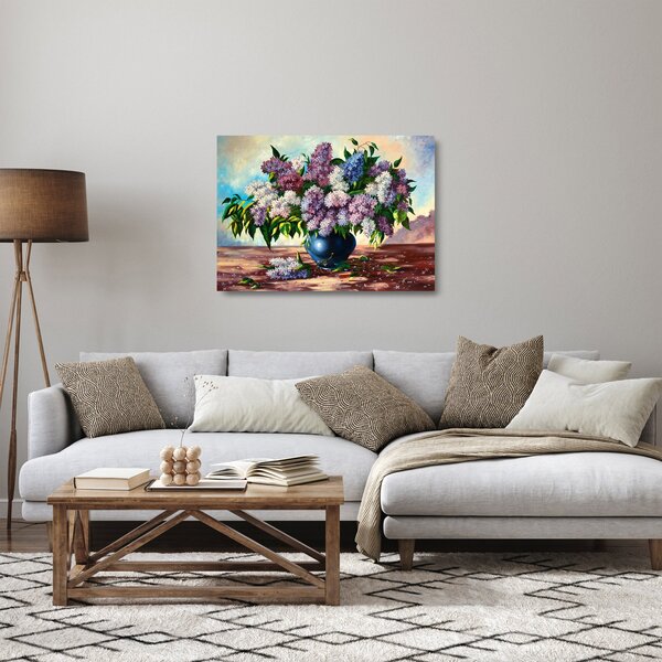 Staklena slika - Šopek lila (70x50 cm)