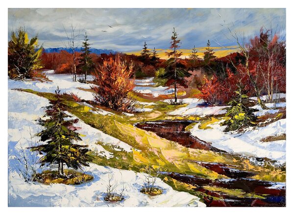Staklena slika - Prihod pomladi (70x50 cm)