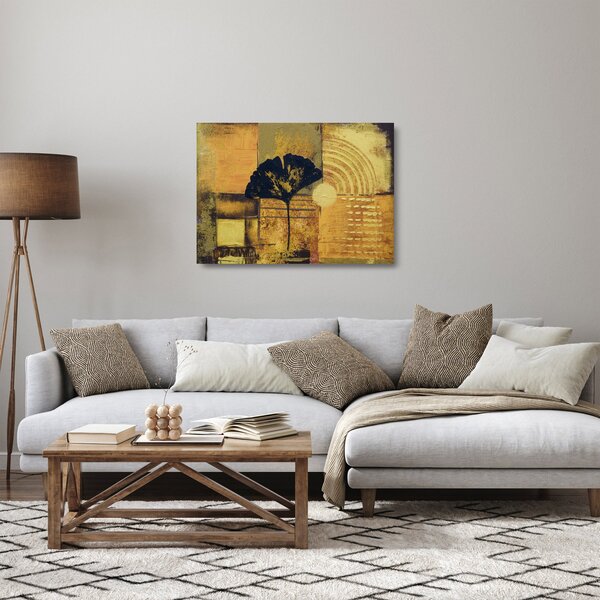 Staklena slika - list ginka (70x50 cm)