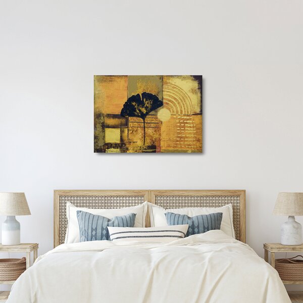 Staklena slika - list ginka (70x50 cm)