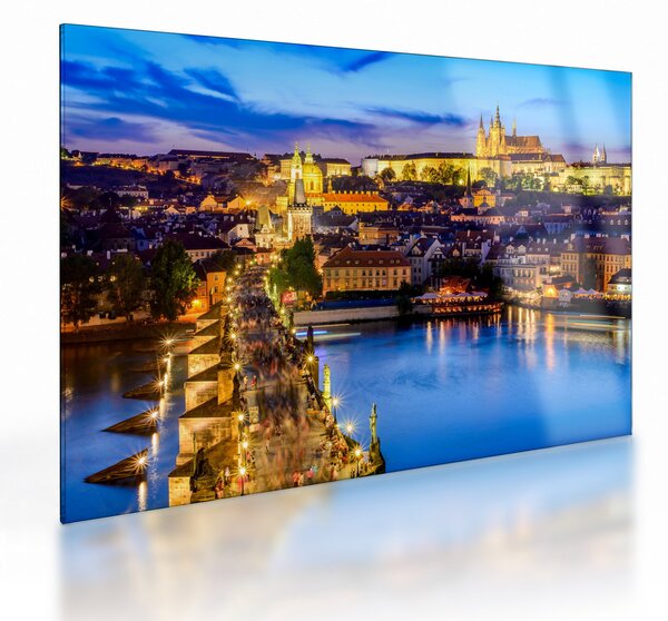Staklena slika - Karlov most, Praga, Češka (70x50 cm)