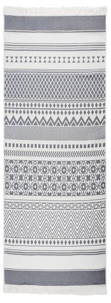 VidaXL Tepih sivo-bijeli 100 x 300 cm pamučni