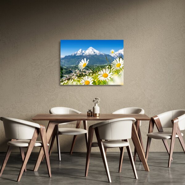 Staklena slika - Pomlad v Alpah (70x50 cm)