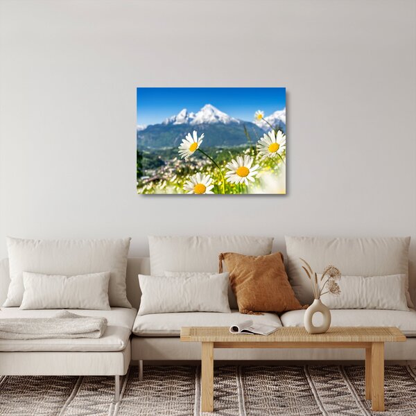 Staklena slika - Pomlad v Alpah (70x50 cm)