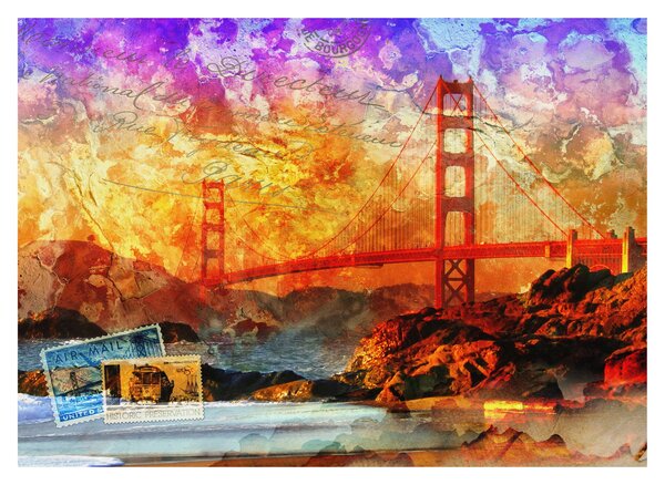 Staklena slika - Golden Gate, San Francisco, Kalifornija (70x50 cm)