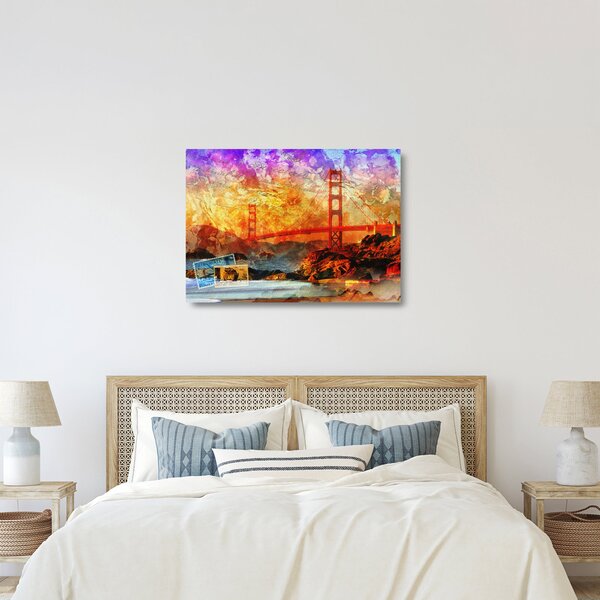 Staklena slika - Golden Gate, San Francisco, Kalifornija (70x50 cm)