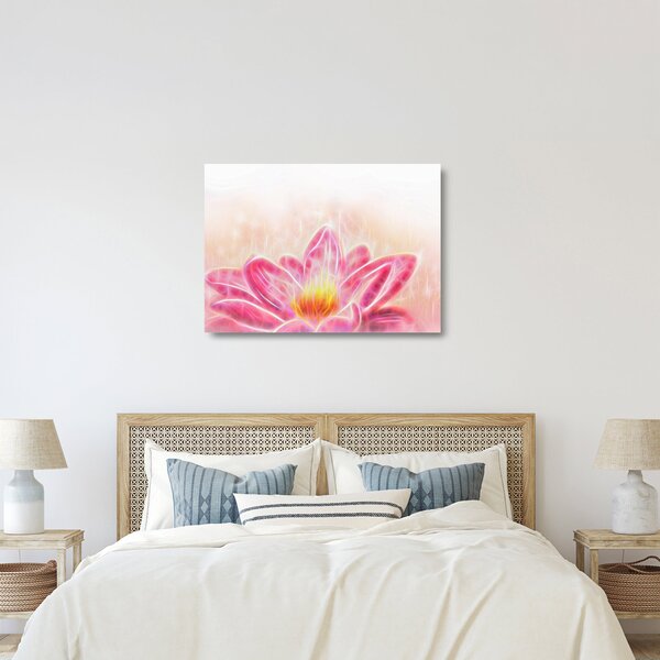 Staklena slika lotosovega cveta (70x50 cm)