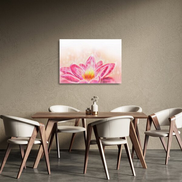 Staklena slika lotosovega cveta (70x50 cm)