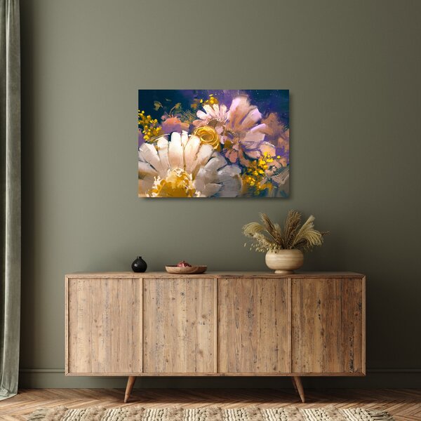 Staklena slika rož (70x50 cm)