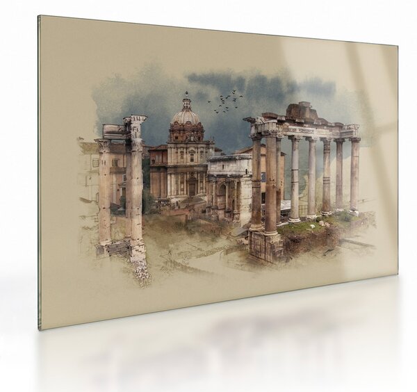 Staklena slika - Rimski forum, Rim, Italija (70x50 cm)