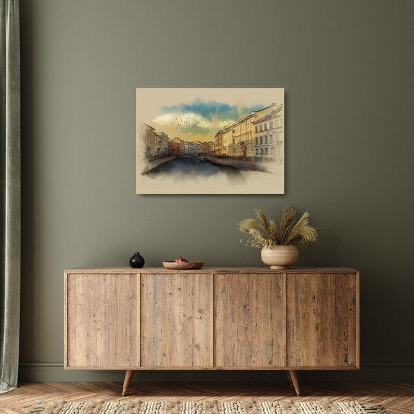 Staklena slika - reka Moyka, Sankt Peterburg, Rusija (70x50 cm)