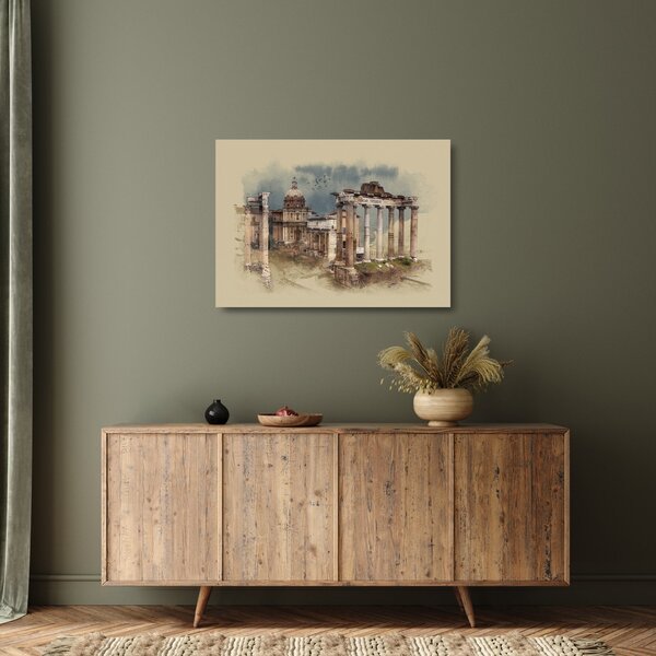 Staklena slika - Rimski forum, Rim, Italija (70x50 cm)