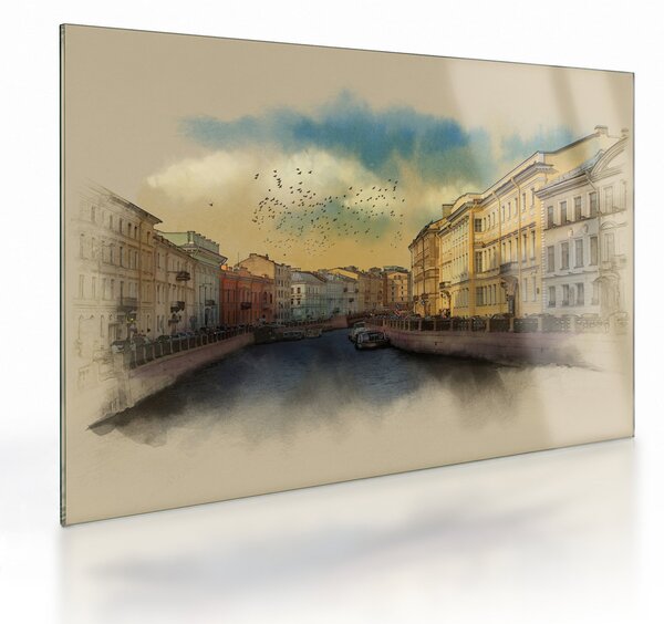 Staklena slika - reka Moyka, Sankt Peterburg, Rusija (70x50 cm)