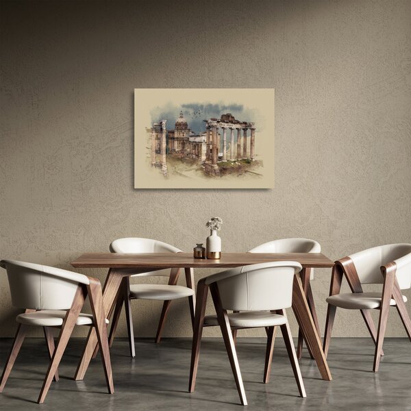 Staklena slika - Rimski forum, Rim, Italija (70x50 cm)