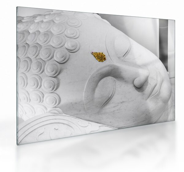 Staklena slika - Beli Buda (70x50 cm)