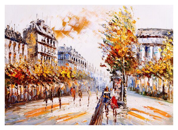 Staklena slika - Ulica v Parizu (70x50 cm)