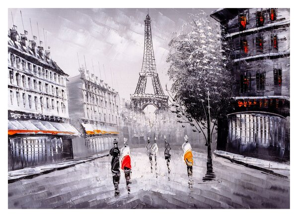 Staklena slika - Oljna slika, Pariz (70x50 cm)