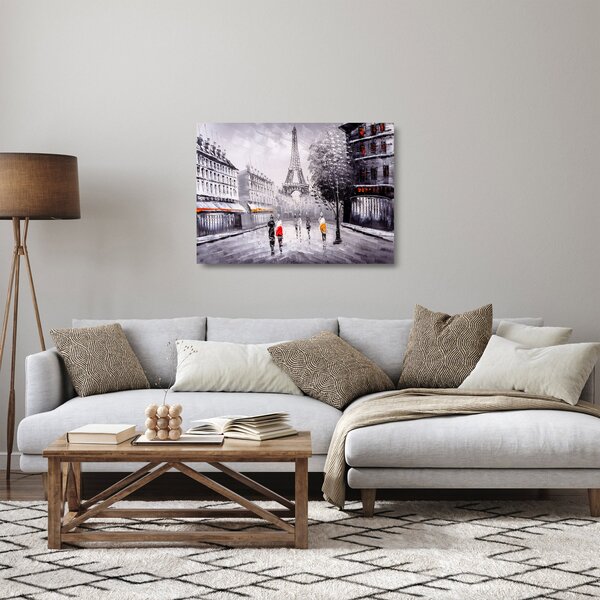 Staklena slika - Oljna slika, Pariz (70x50 cm)