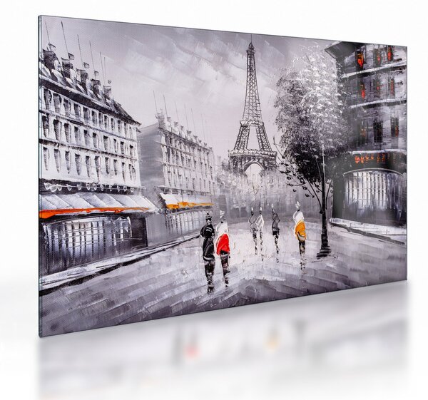 Staklena slika - Oljna slika, Pariz (70x50 cm)