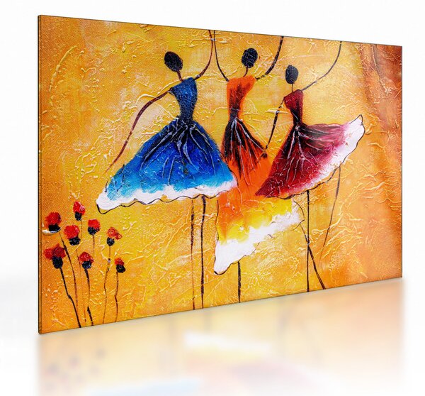 Staklena slika - Oljna slika, balerine (70x50 cm)
