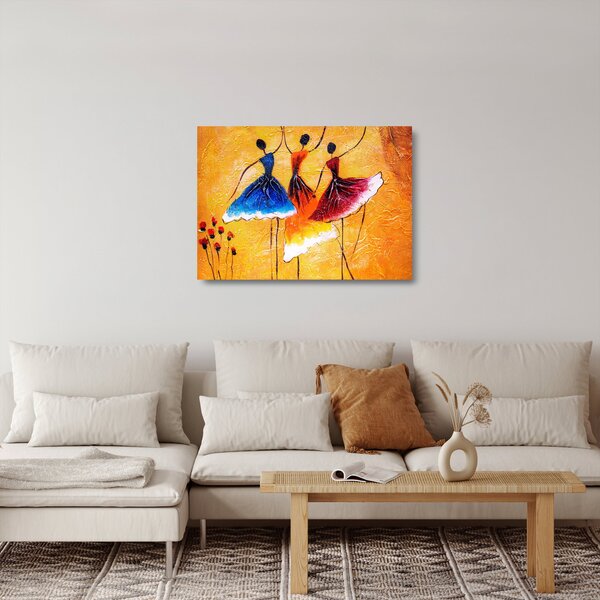 Staklena slika - Oljna slika, balerine (70x50 cm)