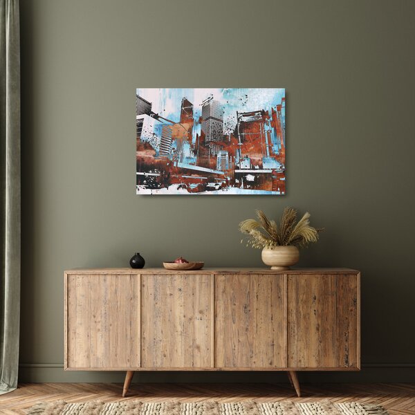 Staklena slika - Nebotičniki (70x50 cm)