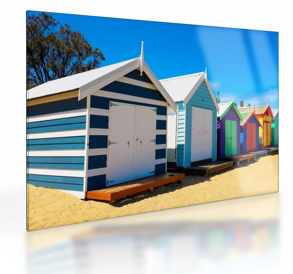 Staklena slika - Brighton Beach, Melbourne, Avstralija (70x50 cm)
