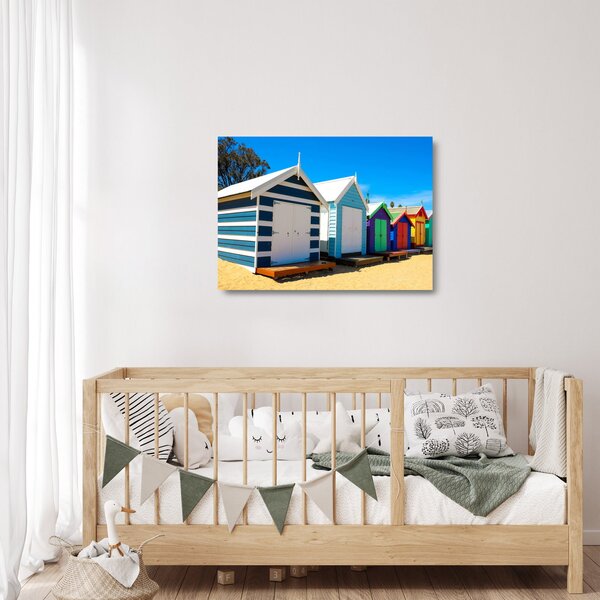 Staklena slika - Brighton Beach, Melbourne, Avstralija (70x50 cm)