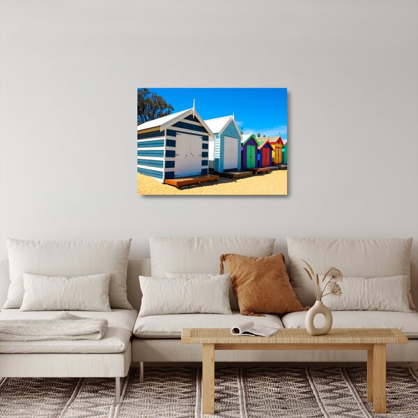 Staklena slika - Brighton Beach, Melbourne, Avstralija (70x50 cm)