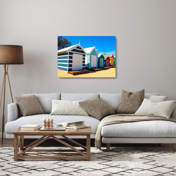 Staklena slika - Brighton Beach, Melbourne, Avstralija (70x50 cm)