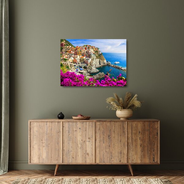 Staklena slika - Italijanska vasica Manarola (70x50 cm)
