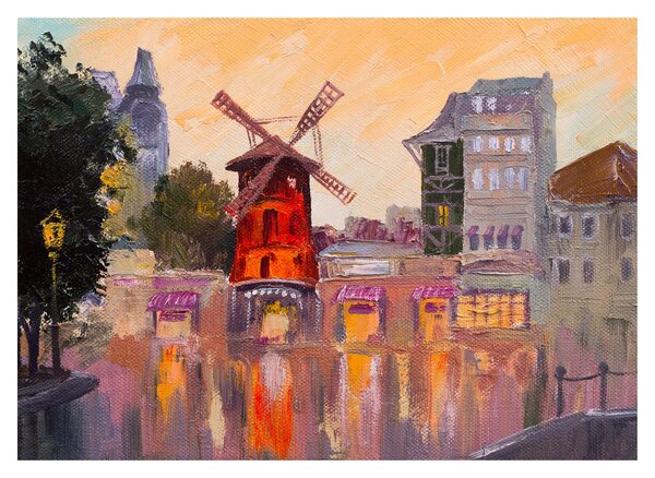 Staklena slika - Moulin rouge, Pariz, Francija (70x50 cm)