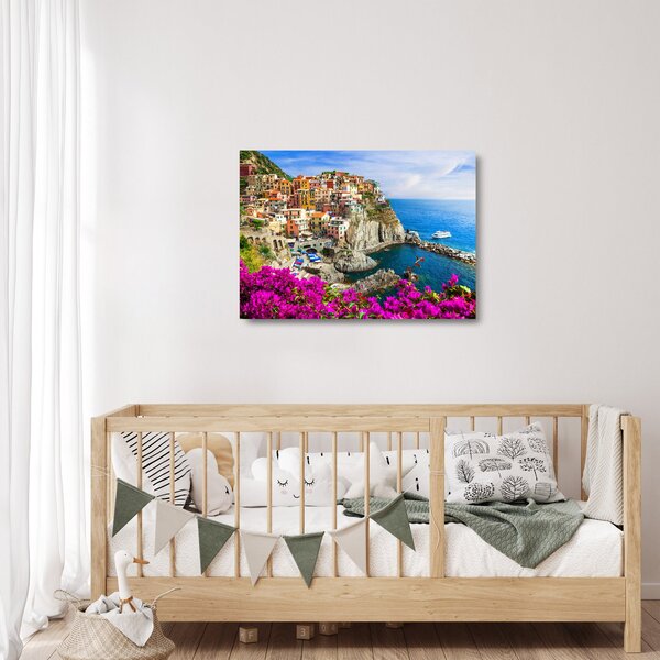Staklena slika - Italijanska vasica Manarola (70x50 cm)