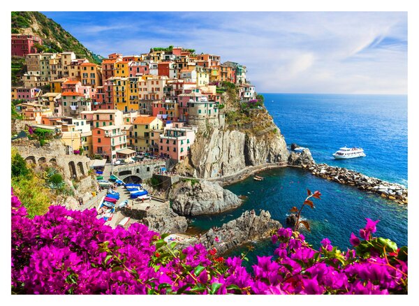 Staklena slika - Italijanska vasica Manarola (70x50 cm)