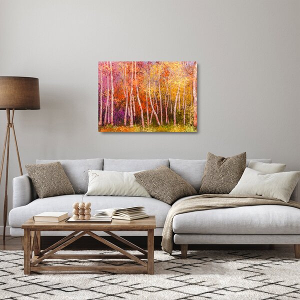 Staklena slika pisanega gozda (70x50 cm)